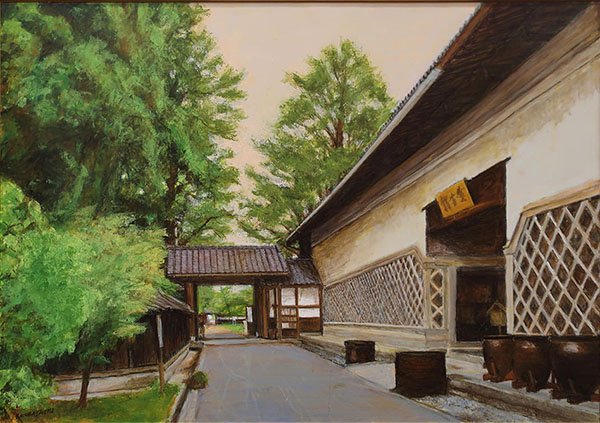 第72回 光陽展　会員　小林 晋一　（ｺﾊﾞﾔｼ ｼﾝｲﾁ）　　北方文化博物館　中門　（油）　F120